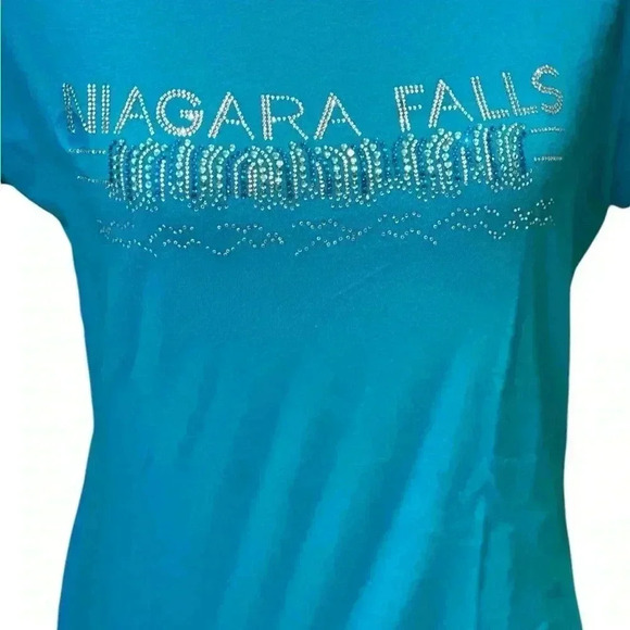 Niagara Falls Bling TShirt - Blue Size XL - Picture 2 of 7